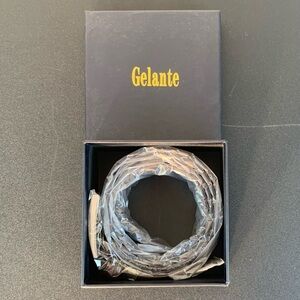 Gelante NWT black leather belt. 50” x 1 1/4”.